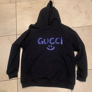 Gucci smiley face hoodie black size large